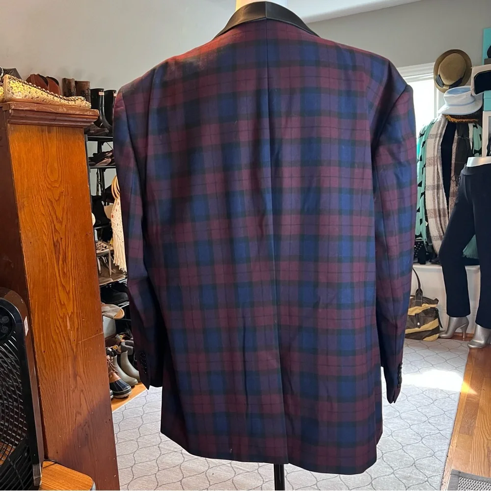 Express Men's Plaid Blazer - Red and Blue - Picture 6 of 7